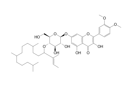3',4'-di-O-methylquercetin-7-O-[(4''->13''')-2''',6''',10''',14'''-tetramethylhexadec-13'''-ol-14'''-enyl]-.beta.-D-glucopyranoside