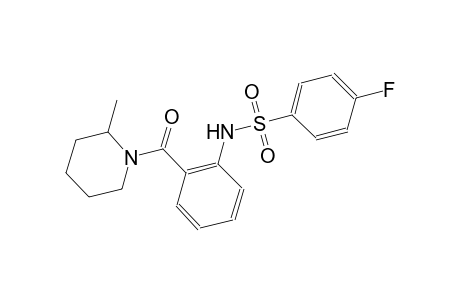 benzenesulfonamide, 4-fluoro-N-[2-[(2-methyl-1-piperidinyl)carbonyl]phenyl]-