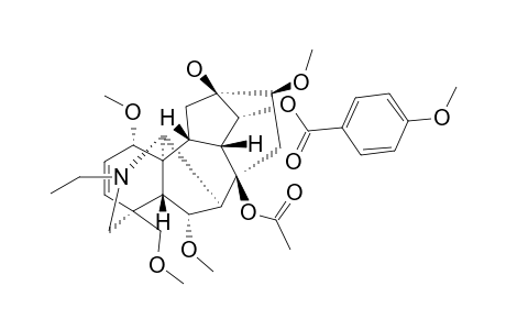 LIACONITINE-A;N-ETHYL-1-ALPHA,6-ALPHA,16-BETA,18-TETRAMETHOXY-13-BETA-OL-2,3-DEHYDROACONITANE-8-ACETATE-14-ANISOYLATE