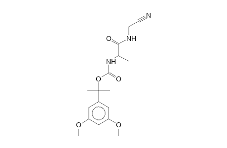 Carbamic acid, N-[(N-cyanomethylpropanamide)-2-yl]-, 1-methyl-1-(3,5-dimethoxyphenyl)ethyl ester