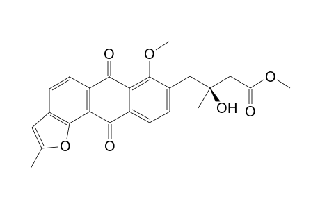 Methyl (3S)-3-hydroxy-4-(7'-methoxy-2'-methyl-6',11'-dioxo-6',11'-dihydroanthra[1',2'-b]furan-8'-yl)-3-methylbutanoate