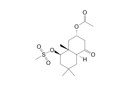 (3.alpha.,4a.beta.,5.beta.,8a.alpha.)-(+-)-3-(Acetyloxy)-3,4,4a,5,6,7,8,8a-octahydro-4a,7,7-trimethyl-5-[(methylsulfonyl)oxy]-1(2H)-naphthalenone