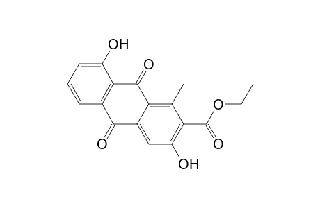2-Anthracenecarboxylic acid, 9,10-dihydro-3,8-dihydroxy-1-methyl-9,10-dioxo-, ethyl ester