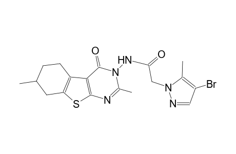 2-(4-bromo-5-methyl-1H-pyrazol-1-yl)-N-(2,7-dimethyl-4-oxo-5,6,7,8-tetrahydro[1]benzothieno[2,3-d]pyrimidin-3(4H)-yl)acetamide