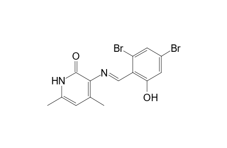 4,6-Dimethyl-2(1H)pyridone, 3-(4,6-dibromo-2-hydroxyphenylmethylenamino)