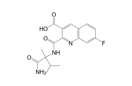 3-Quinolinecarboxylic acid, 2-[[[1-(aminocarbonyl)-1,2-dimethylpropyl]amino]carbonyl]-7-fluoro-