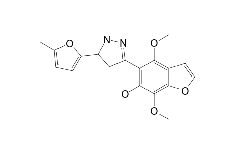 4,7-DIMETHOXY-5-[5-(5-METHYLFURAN-2-YL)-1H-PYRAZOLIN-3-YL]-BENZOFURAN-6-OL