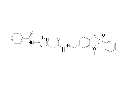 4-[(E)-({[5-(benzoylamino)-1,3,4-thiadiazol-2-yl]acetyl}hydrazono)methyl]-2-methoxyphenyl 4-methylbenzenesulfonate