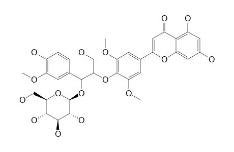 TRICIN-4'-O-(ERYTHRO-BETA-GUAIACYLGLYCERYL)-ETHER-7''-O-BETA-D-GLUCOPYRANOSE