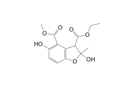 2,5-Dihydroxy-2-methyl-3H-benzofuran-3,4-dicarboxylic acid O3-ethyl ester O4-methyl ester