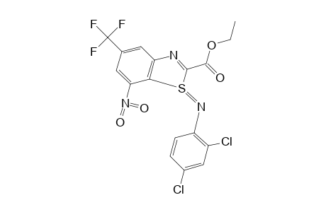 1-[(2,4-dichlorophenyl)iminol-7-nitro-5-(trifluoromethyl)-2-benzo- thia(s IV )zolecarboxylic acid, ethyl ester