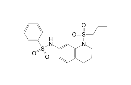 2-Methyl-N-(1-(propylsulfonyl)-1,2,3,4-tetrahydroquinolin-7-yl)benzenesulfonamide