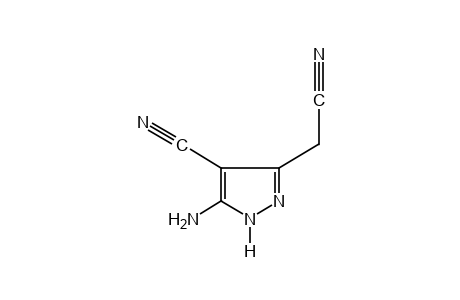 5(or 3)-amino-4-cyanopyrazole-3(or 5)acetonitrile