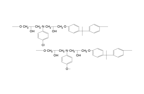 Poly{[3,7-dihydroxy-5-(p-chlorophenyl)-1,9-dioxa-5-azanonamethylene-1,4-phenylene-isopropylidene-1,4-phenylene]-co-[3,7-dihydroxy-5-(p-methoxyphenyl)-1,9-dioxa-5-azanonamethylene-1,4-phenylene-isopropylidene-1,4-phenylene]}