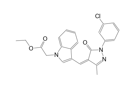 Ethyl (3-{[1-(3-chlorophenyl)-3-methyl-5-oxo-1,5-dihydro-4H-pyrazol-4-ylidene]methyl}-1H-indol-1-yl)acetate