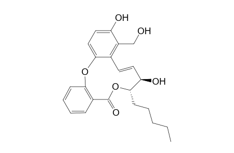1-Hydroxy-2-pentyl-4-oxo-5,6-(benzo)-8,9-(2"-hydroxymethyl-3"-hydroxybenzo)-3,7-dioxacycloundec-10-ene