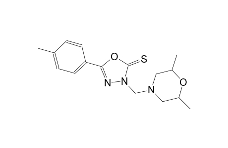 3-[(2,6-dimethyl-4-morpholinyl)methyl]-5-(4-methylphenyl)-1,3,4-oxadiazole-2(3H)-thione