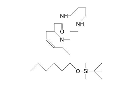 17-(2-[T-Butyl-dimethyl-siloxy]-heptyl)-1,5,10-triaza-11-oxo-bicyclo(11.4.0)heptadec-15-ene