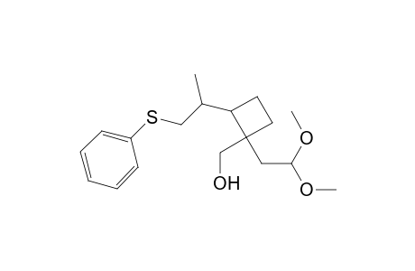 1-(2',2'-Dimethoxyethyl)-1-hydroxymethyl-2-(1'-phenylthioprop-2'-yl)cyclobutane