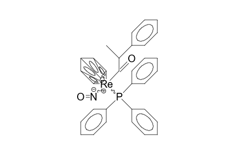 /.eta.-5/-Cyclopentadienyl-(1-phenyl-propenoyl)-nitroso-triphenylphosphino rhenium