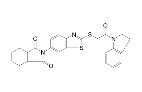 2-(2-{[2-(2,3-dihydro-1H-indol-1-yl)-2-oxoethyl]sulfanyl}-1,3-benzothiazol-6-yl)hexahydro-1H-isoindole-1,3(2H)-dione