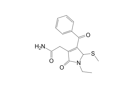 4-Benzoyl-1-ethyl-5-methylthio-2-oxo-3-pyrrolin-3-acetamide