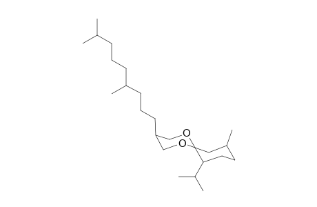 Spiro[1-isopropyl-4-methylcyclohexane,-6,2'-1',3'-dioxa-5'-ax-(R)-(4",8"-dimethylnonyl)cyclohexane]