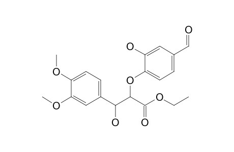 Ethyl ester of 3-(3,4-dimethoxyphenyl)-2(4-formyl-2-(hydroxy)phenoxy)-3-hydroxypropionic acid