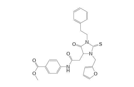 methyl 4-({[3-(2-furylmethyl)-5-oxo-1-(2-phenylethyl)-2-thioxo-4-imidazolidinyl]acetyl}amino)benzoate