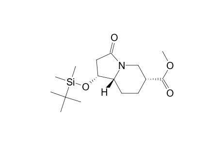 6-Indolizinecarboxylic acid, 1-[[(1,1-dimethylethyl)dimethylsilyl]oxy]octahydro-3-oxo-, methyl ester, (1.alpha.,6.alpha.,8a.beta.)-(.+-.)-