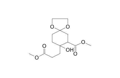 cis-1,4-Dioxaspiro[4.5]decane-7-carboxylic acid, 8-hydroxy-8-(2-(methoxycarbonyl)ethyl)-, methyl ester