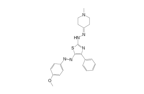 5-((4-Methoxyphenyl)diazenyl)-2-(2-(1-methylpiperidin-4-ylidene)hydrazinyl)-4-phenylthiazole