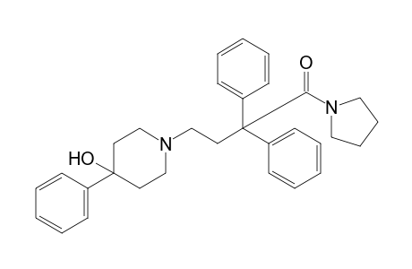 1-[3,3-diphenyl-4-oxo-4-(1-pyrrolidinyl)butyl]-4-(p-fluorophenyl)-4-phenyl-4-piperidinol