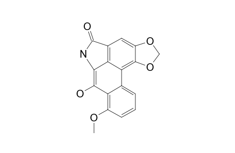 7-Hydroxyaristolactam-1;7-hydroxy-8-methoxybenzo-[F]-1,3-benzodioxolo-[6,5,4-cd]-indol-5-(6H)-one