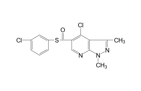 4-chloro-1,3-dimethyl-1H-pyrazolo[3,4-b]pyridine-5-carbothioic acid, S-(m-chlorophenyl)ester