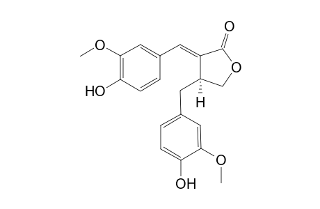 ACUTISSIMALIGNAN_B;(2-E,3-S)-2-(4-HYDROXY-3-METHOXYBENZYLIDENE)-3-(4-HYDROXY-3-METHOXYBENZYL)-BUTYROLACTONE