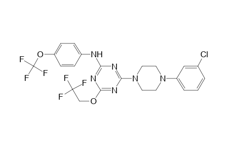 4-[4-(3-chlorophenyl)-1-piperazinyl]-6-(2,2,2-trifluoroethoxy)-N-[4-(trifluoromethoxy)phenyl]-1,3,5-triazin-2-amine