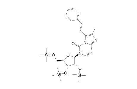 Imidazo[1,2-C]pyrimidin-5(6H)-one, 2-methyl-3-(2-phenylethenyl)-6-[2,3,5-tris-o-(trimethylsilyl)-.beta.- D-ribofuranosyl]-