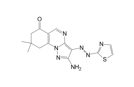 2-Amino-8,8-dimethyl-3-(thiazol-2-yldiazenyl)-8,9-dihydropyrazolo[1,5-a]quinazolin-6(7H)-one
