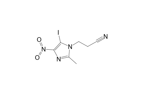 3-(5-iodanyl-2-methyl-4-nitro-imidazol-1-yl)propanenitrile