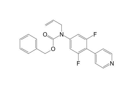 (phenylmethyl) N-[3,5-bis(fluoranyl)-4-pyridin-4-yl-phenyl]-N-prop-2-enyl-carbamate