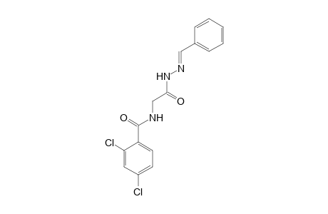 2,4-bis(chloranyl)-N-[2-oxidanylidene-2-[(2E)-2-(phenylmethylidene)hydrazinyl]ethyl]benzamide