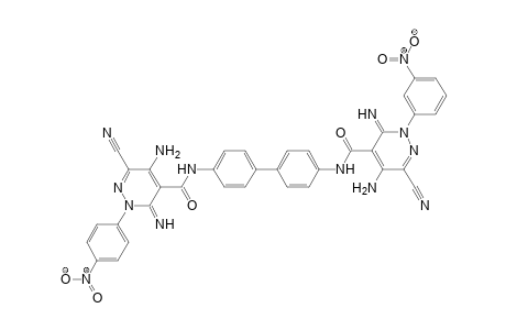 N,N'-([1,1'-biphenyl]-4,4'-diyl)bis(5-amino-6-cyano-3-imino-2-(3-nitrophenyl)-2,3-dihydropyridazine-4-carboxamide)