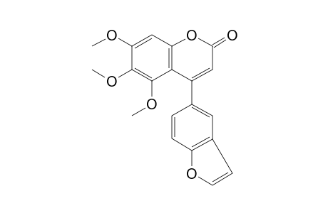 2H-1-Benzopyran-2-one, 4-(5-benzofuranyl)-5,6,7-trimethoxy-