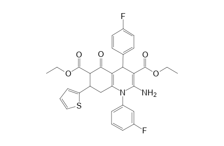 3,6-Quinolinedicarboxylic acid, 2-amino-1-(3-fluorophenyl)-4-(4-fluorophenyl)-1,4,5,6,7,8-hexahydro-5-oxo-7-(2-thienyl)-, diethyl ester