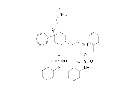 4-[2-(Dimethylamino)ethoxy]-4-phenyl-1-[2-(o-toluidino)ethyl]piperidine, cyclohexylsulfamate (1:2)