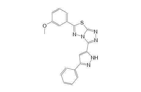 6-(3-methoxyphenyl)-3-(3-phenyl-1H-pyrazol-5-yl)[1,2,4]triazolo[3,4-b][1,3,4]thiadiazole