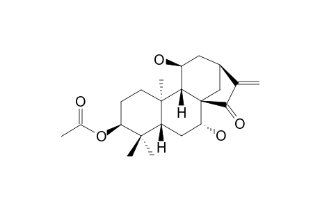 INFLEXARABDONIN-K;ENT-3-ALPHA-ACETOXY-7-BETA,11-ALPHA-DIHYDROXY-KAUR-16-ENE-15-ONE