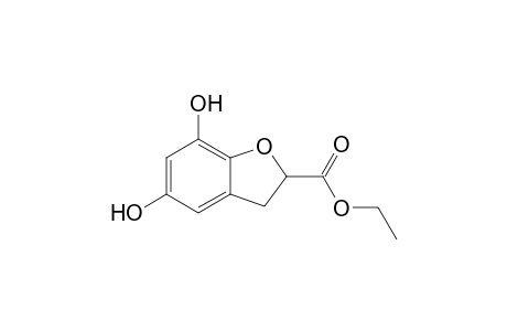 2,3-Dihydro-5,7-dihydroxy-2-ethoxycarbonylbenzofuran