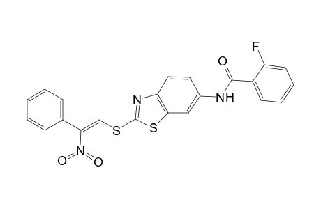 benzamide, 2-fluoro-N-[2-[[(Z)-2-nitro-2-phenylethenyl]thio]-6-benzothiazolyl]-